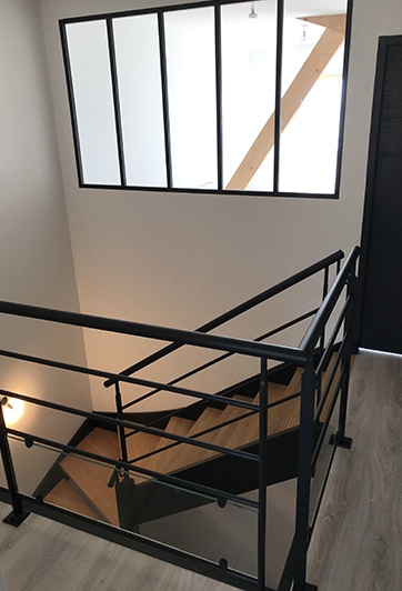 Escalier bois métallique 